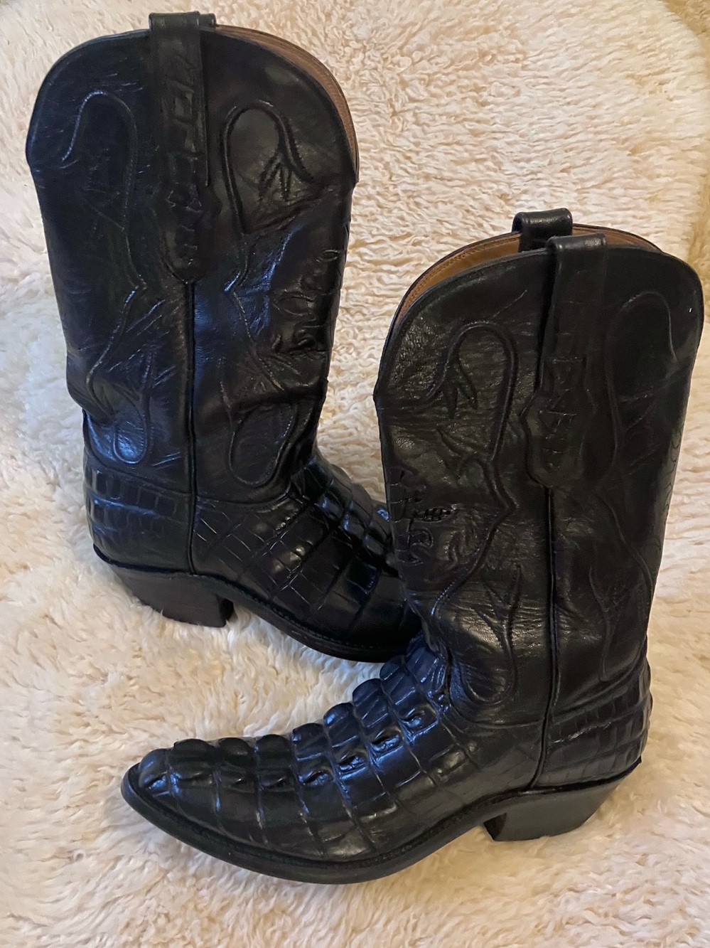 Black Jack American
Alligator Tail Cowboy Boots in Black Sz 10.5